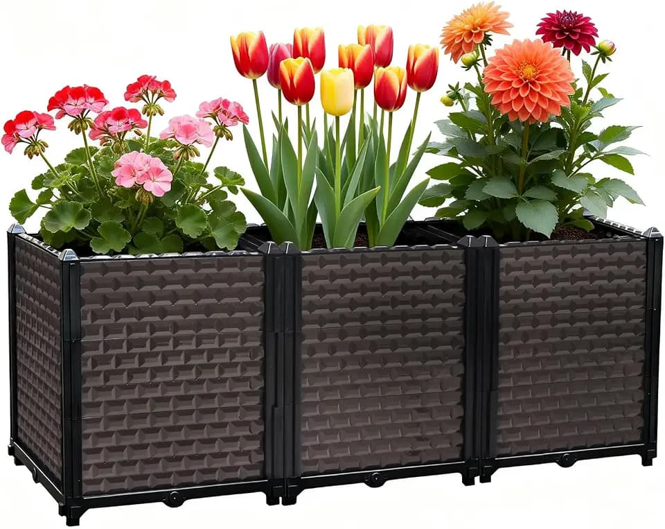 Large Planters for Outdoor Plants 20" Tall Planter Box, 47.2"L x 15.7"W