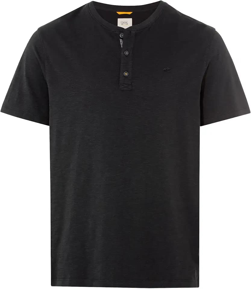 camel active Herren Henley T-Shirt mit Knopfleiste