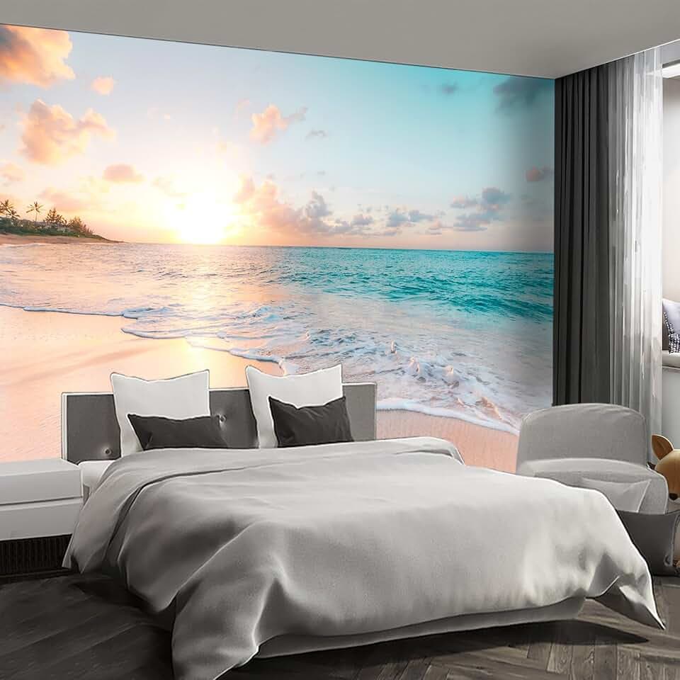 Beach wall murals Peel and Stick self Adhesive Wallpaper for Bedroom Living Room - 96"x137"