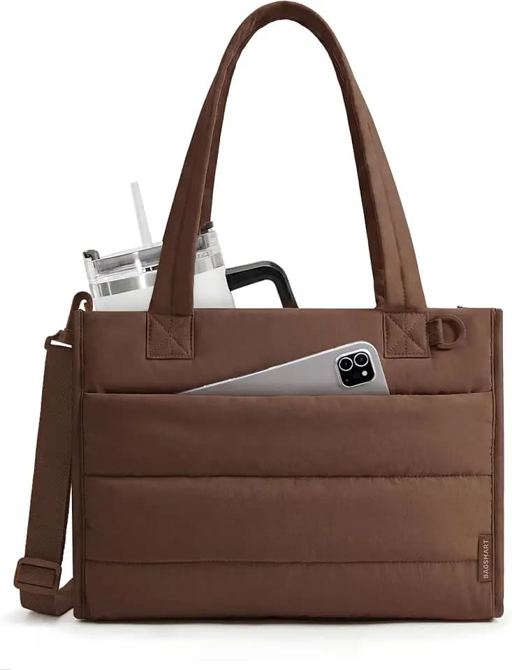 BAGSMART Small Tote Bag for Women, Work Teacher Bag with Zipper Closure