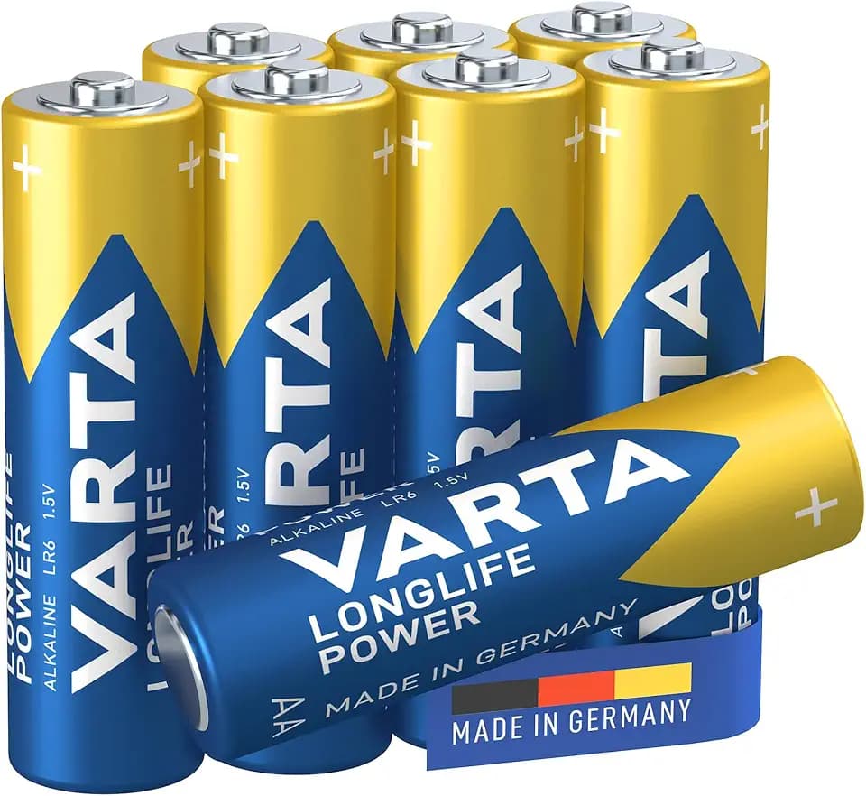 VARTA Batterien AA, 8 Stück, Longlife Power, Alkaline, 1,5V, ideal für Spielzeug, Funkmaus, Taschenlampen, Made in Germany