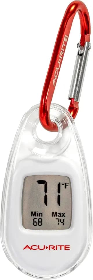 AcuRite (00333) Portable Digital Indoor/Outdoor Thermometer with Carabiner