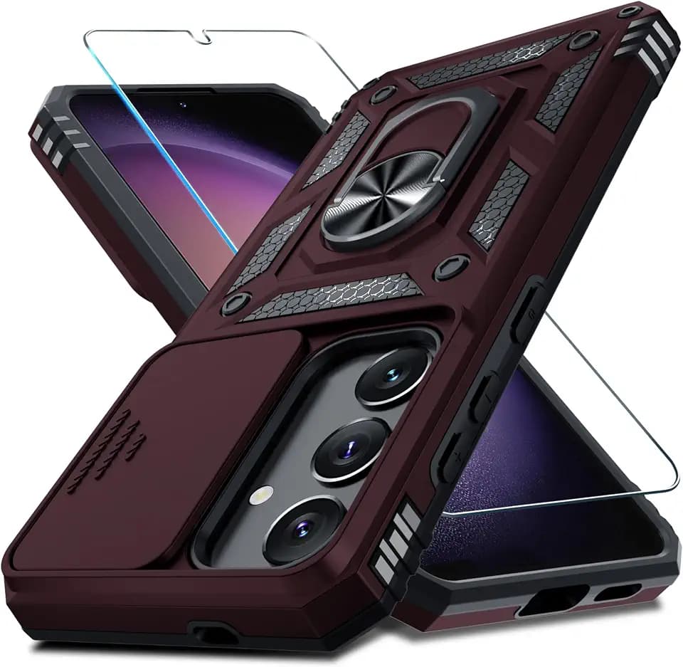 for Samsung Galaxy S25/S24 Case Built in Slide Camera Cover & Kickstand