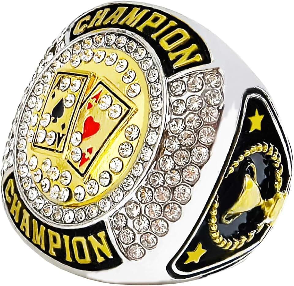 Poker Champion Ring Trophy Award Winner MVP Collectible Gift Championship Ring