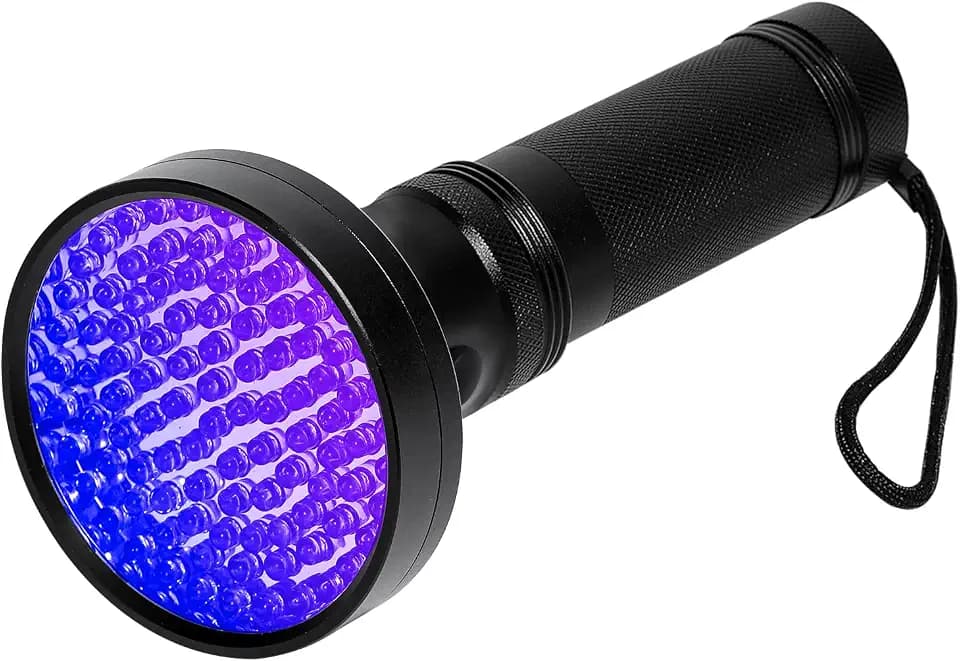 Whaply Black Light UV Flashlight, 100 LED Blacklight Flashlights 395 nM Pet Urine Detector for Cat Urine, Stains, Bed Bug, Batteries not Included (100 LED)