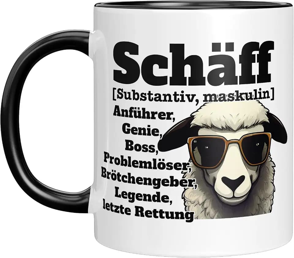 TassenTicker - Schäff - Tasse mit Spruch - Chef Boss - Führungskraft - Beförderung - Geschenk für Vorgesetzte - Beförderung - Abschied - Mann - Freund - Keramik - 330 ml. (Schwarz)