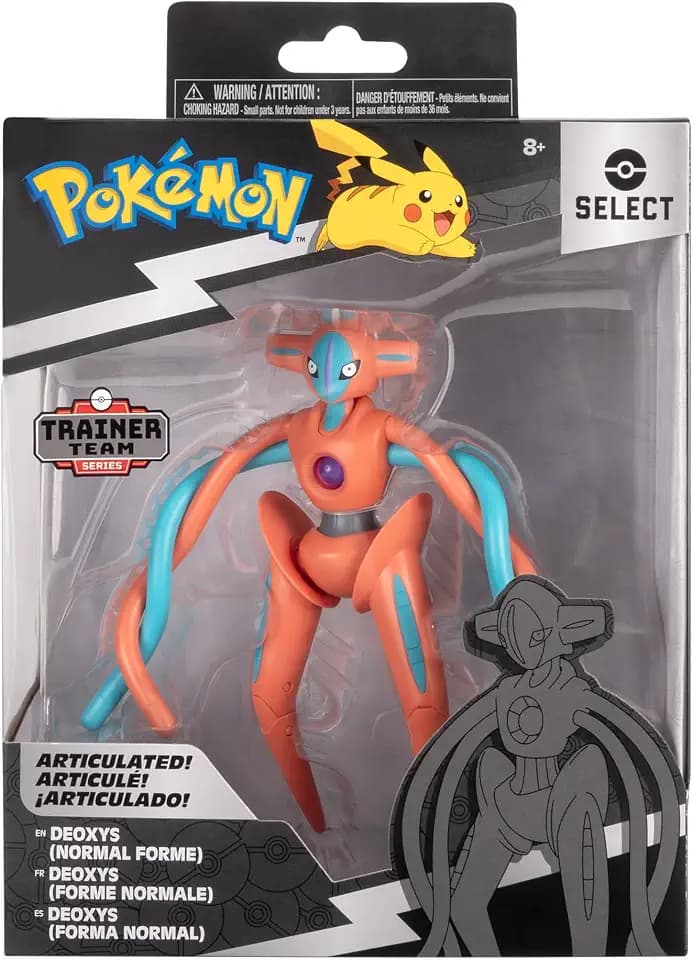 Pokémon PKW3430 - Deoxys (Normalform) Select 15 cm superbewegliche Figur mit 15 Bewegungspunkten, offizielle Figur