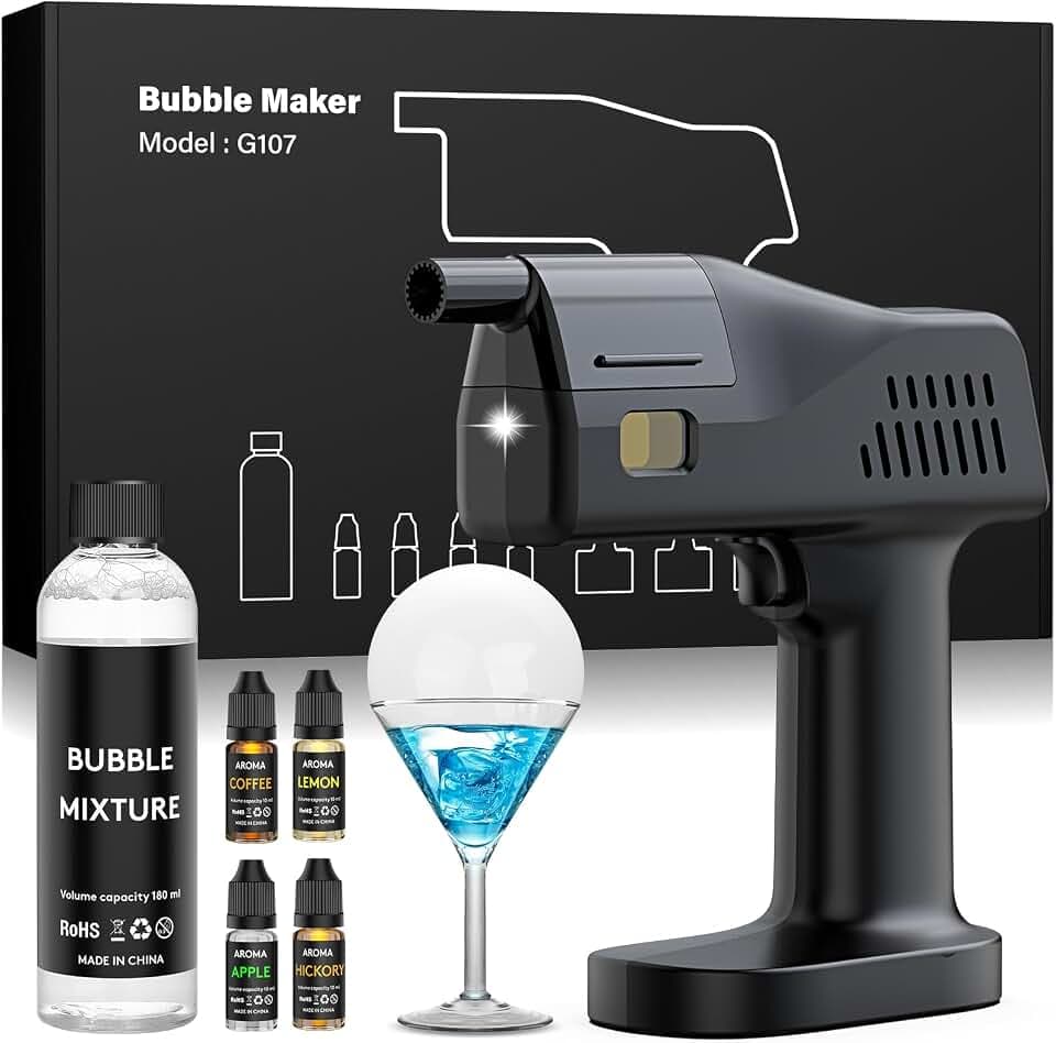 Electric Cocktail Smoke Bubble Gun Kit