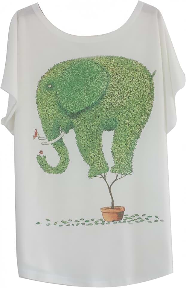Weißes übergroßes T-Shirt mit einfachem und bequemem T-Shirt-Muster Kurzärmliger Fledermaus-Rundhalsausschnitt