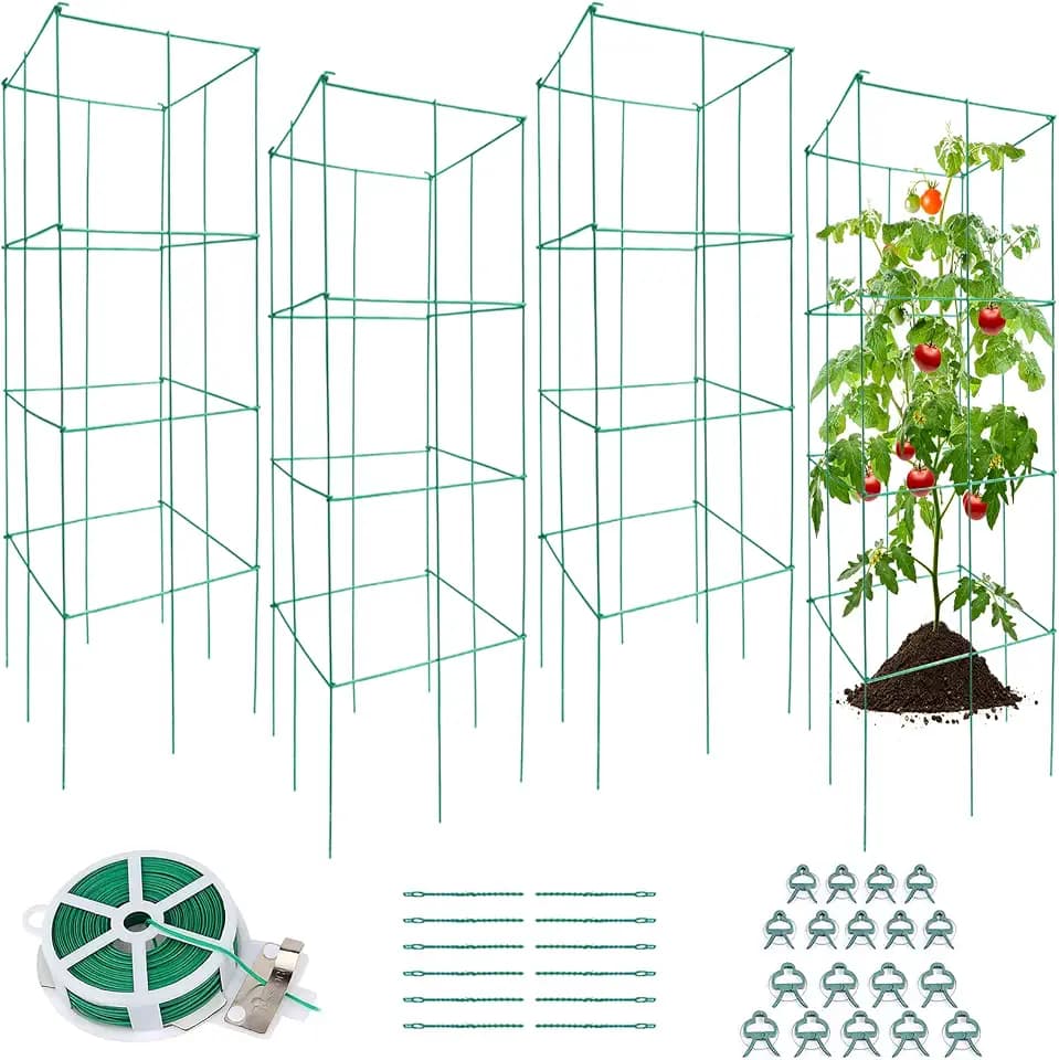 DoCred 4 Pack Peony Cage, Metal Plant Support Garden Trellis