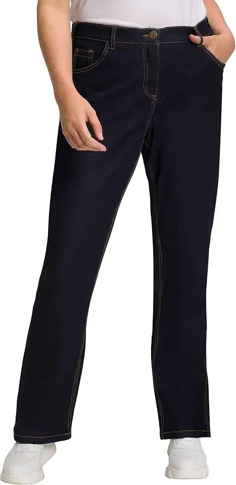 Ulla Popken Damen Hose Bootcut-Jeans