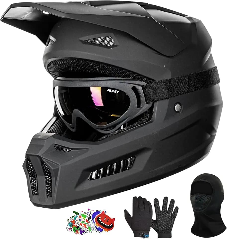 ILM Kids Youth Dirt Bike Helmet Full Face ATV Motocross Set MT601Y