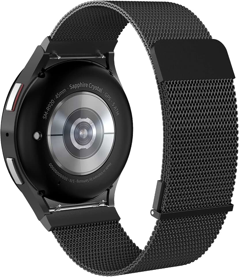 Metall Armband Kompatibel mit Samsung Galaxy Watch 7/6/5/4/FE (40/44mm), Watch 6/4 Classic (43/47/42/46mm), 5 Pro 45mm, Edelstahl Milanaise Ersatzarmband mit Magnetverschluss für Damen Herren