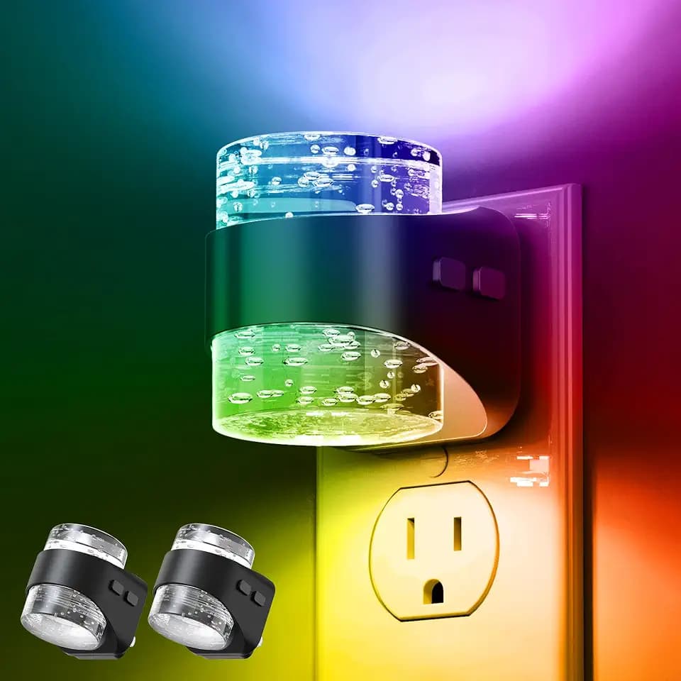 L LOHAS LED Night Light, RGB Bubble Night Lights Plug into Wall