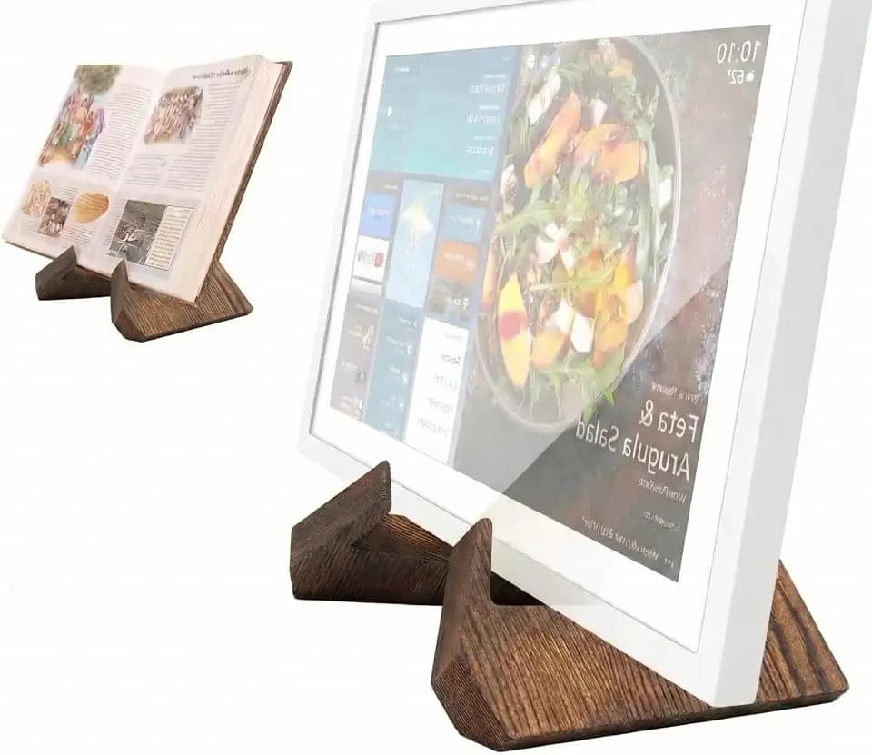 Solid Wood Calendar Stand for Skylight 15 Inch, Compatible with Skylight Calendar 2, Calendar Holder with 4 Non-Slip Silicone Pads, Supports Horizontal or Vertical Display.