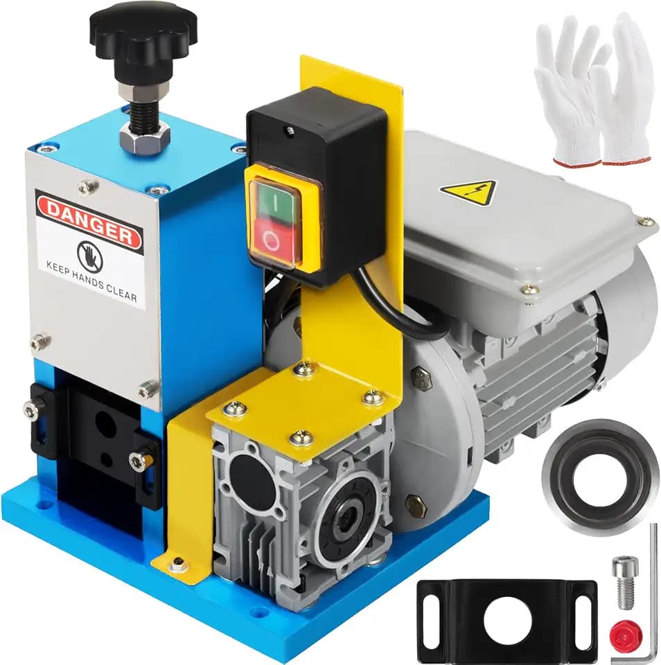 VEVOR Elektrische Abisoliermaschine HXSMS-025, elektrische Abisolierzange x1 Klinge, zum Recycling von Kupferdrähten/Entfernen von Kunststoff- und Gummiisolierung von intakten Schrottdrähten