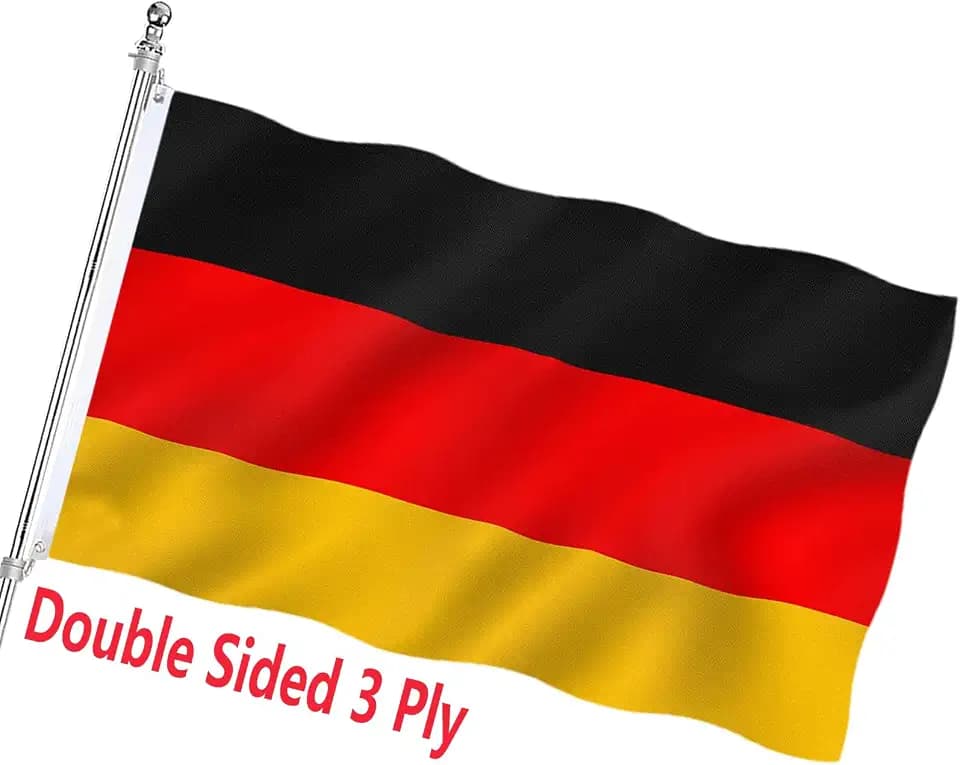 Germany Flag 3x5 German Flag Double Sided for Outdoors 3 Ply 200D Heavy Duty Polyester and Durable Canvas Header