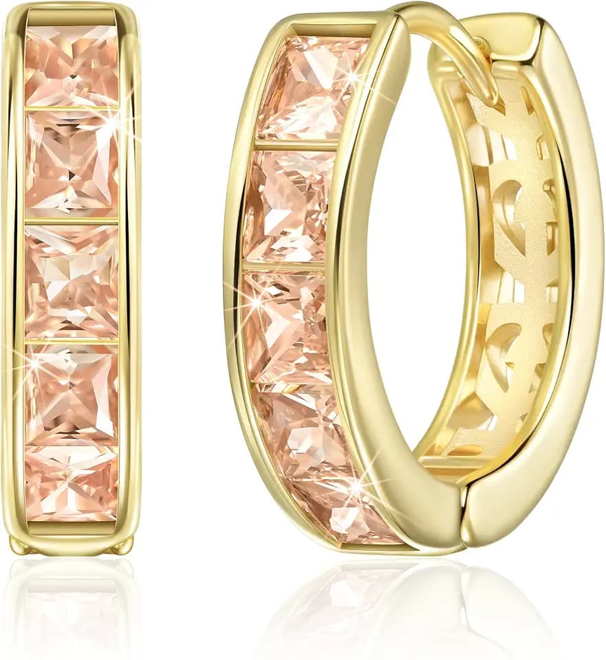 Linawe Small Stone Huggie Hoop Earrings for Women Trendy