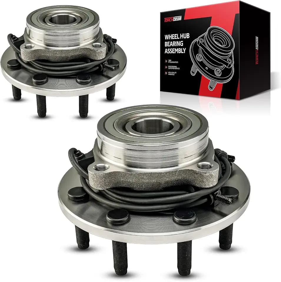 Torchbeam Pair 515063 Front Wheel Hub Bearing Assembly for 2000-2002 Dodge Ram 2500, 2000-2002 Dodge Ram 3500 Wheel Bearing 8 Lugs W/ABS 4WD