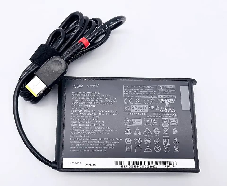 20V 6.75A 135W Netzteil ADL135NDC3A ADL135NLC3A ADL135NCC3A kompatibel für Lenovo ThinkPad P1 20MD P1 20ME X1 Extreme 20MG SA10E75864 00HM686 IdeaPad Laptop Netzteil