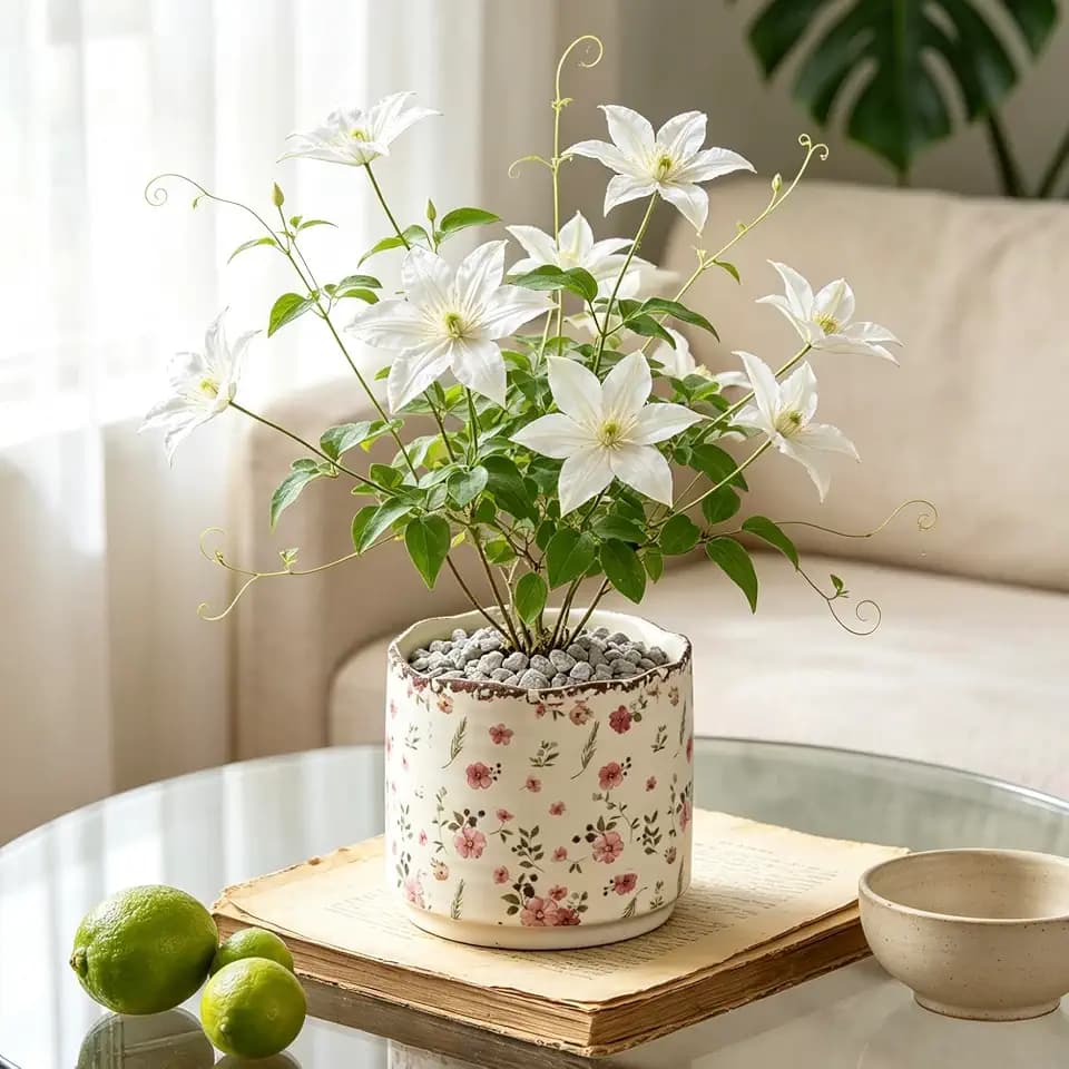 Ceramic Plant Pots，6.1 Inch Cylinder Pink Flower Pot with Drainage Hole, Ice Crack Decorative Plant for Indoor Outdoor Garden, Home Office Decor (L)