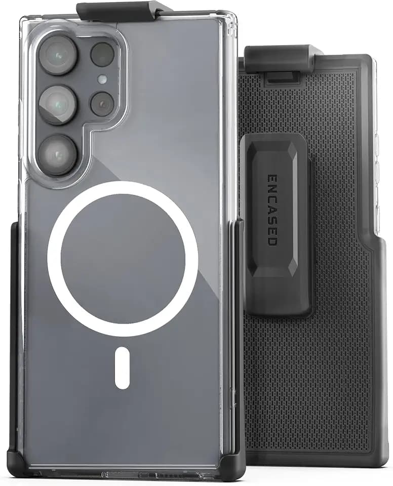 Magnetic Belt Case Set Designed for Samsung Galaxy S23 Ultra with Holster Clip - Compatible with MagSafe (Clear) (Magsafe Clear)