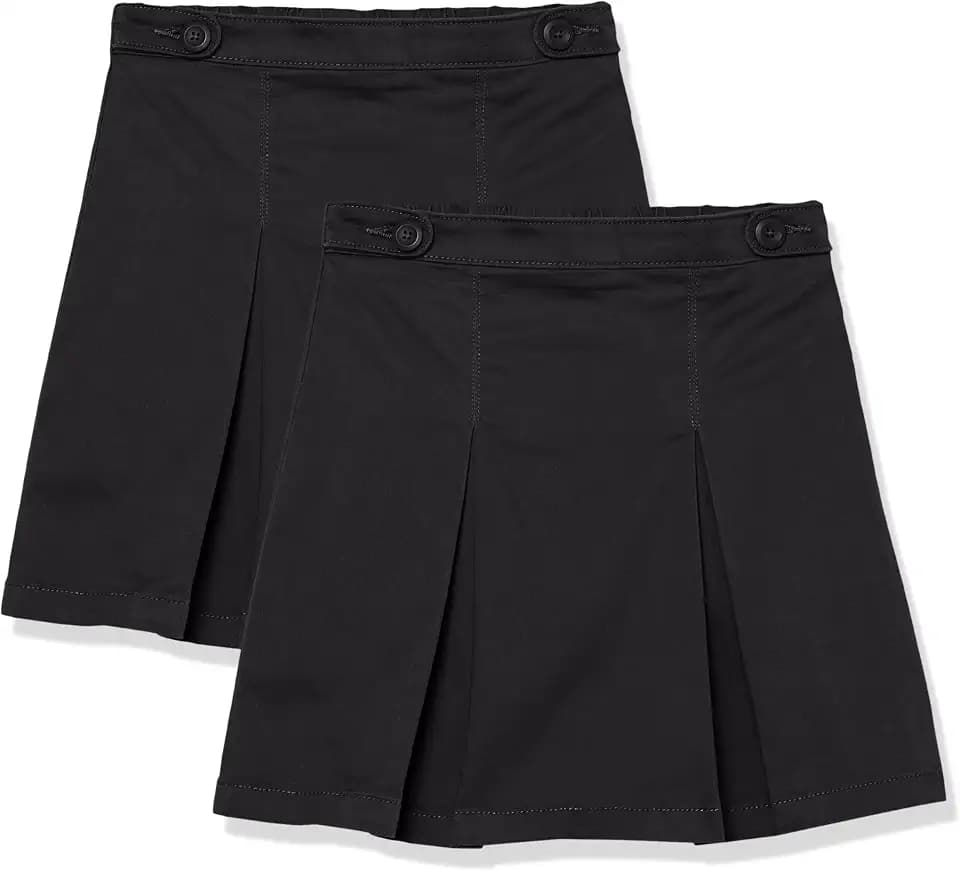 Amazon Essentials Girls' Pleated Uniform Skorts with Built-in Shorts, Pull-on, Stretchy, Multipacks
