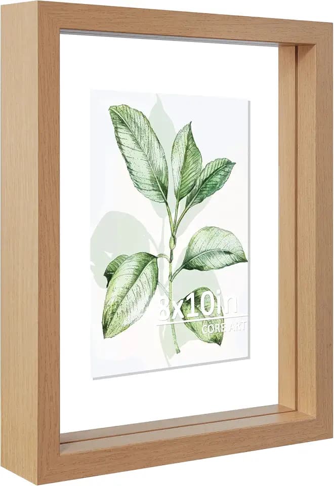 CORE ART 8x10 Floating Picture Frame, Nature Wood