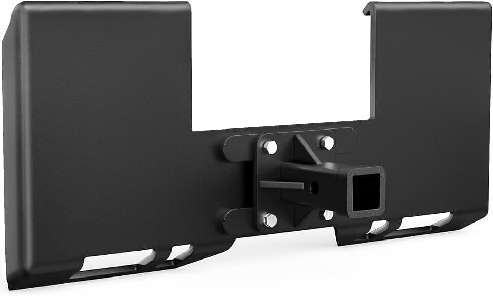 YITAMOTOR 3/8" Skid Steer Mount Plate with 2" Removable Receiver, Black