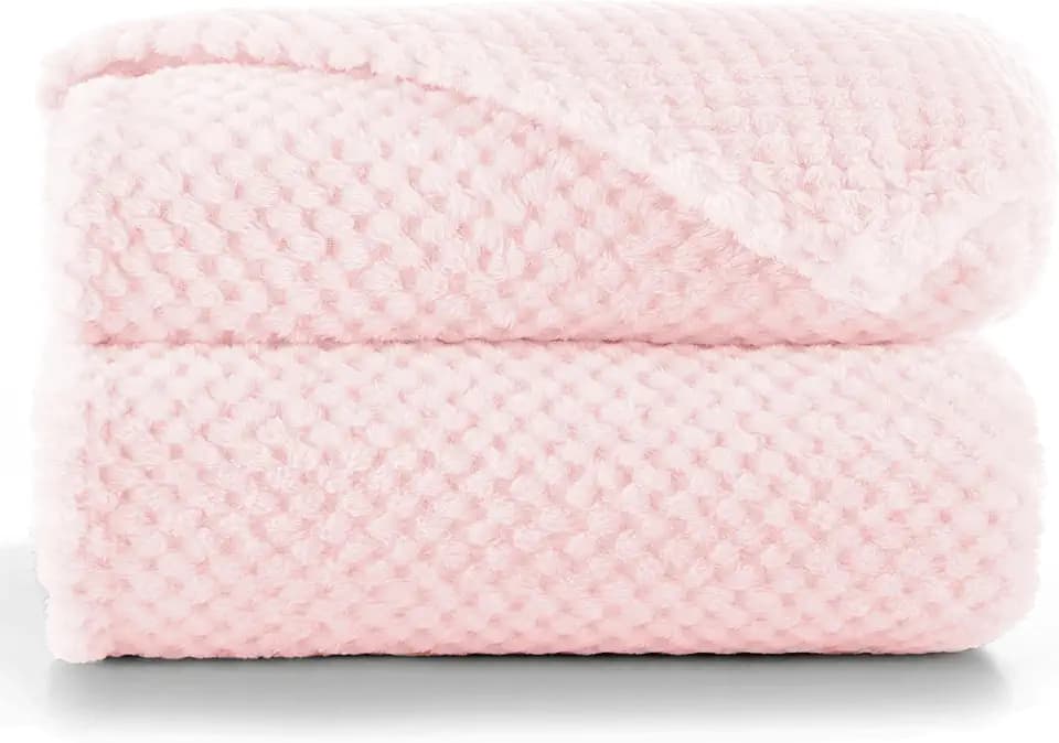 RESTILO Kuscheldecke 150x200 cm rosa Decke Microfaser Wohndecke Henry