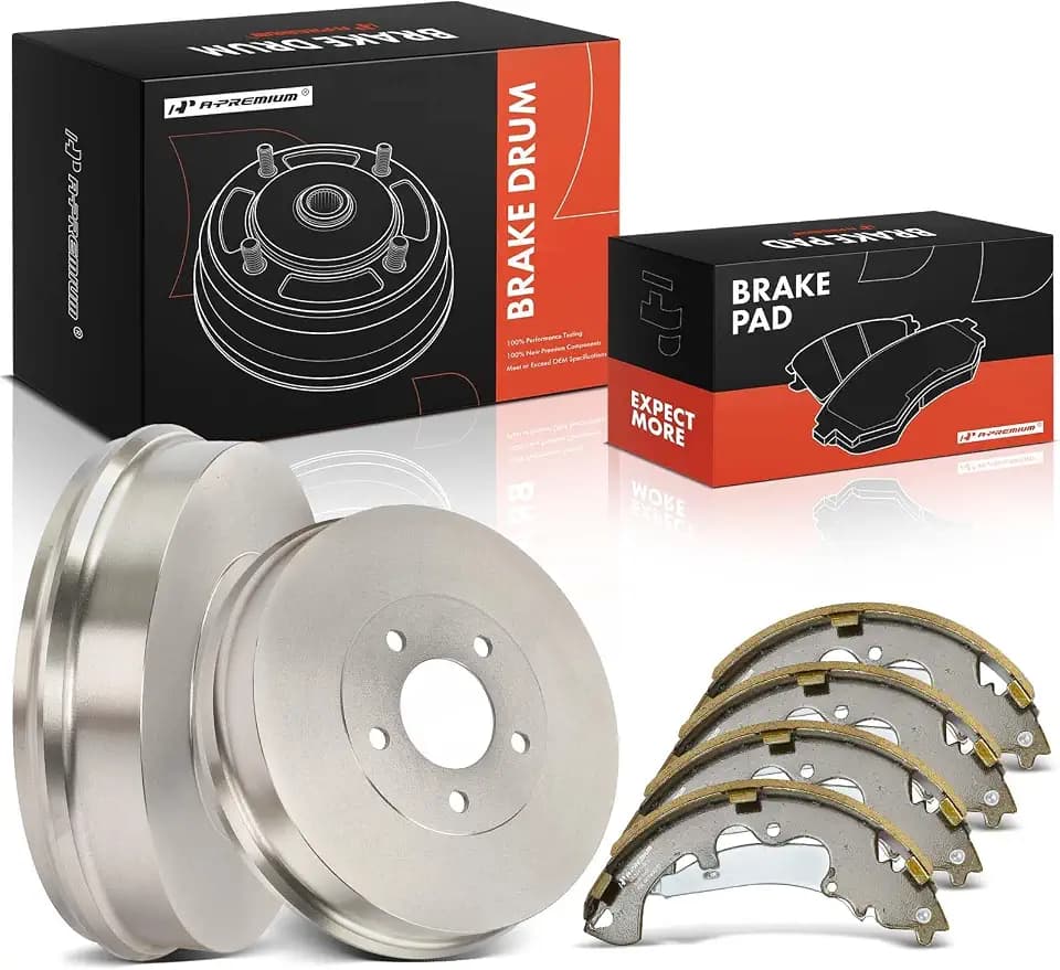 A-Premium 11.69 inch (297mm) Rear Brake Drums Ceramic Shoes Set, 6-Pack