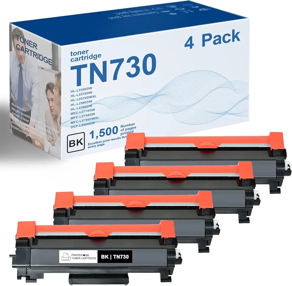 TN730 Compatible TN730 TN-730 Black Toner Cartridge 4-Pack