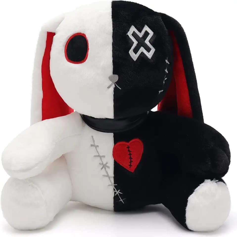 Goth Bunny Plush Horror Easter Creepy Spooky Crazy Rabbit Plushie Toy