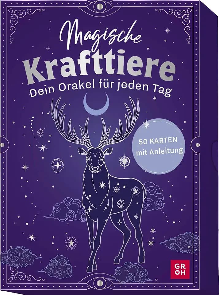 Magische Krafttiere – Dein Orakel für jeden Tag: 50 Karten mit Anleitung | Illustrierte Krafttierkarten in edler Box | Tipps & Impulse für achtsame Rituale im Alltag (Orakelkarten)