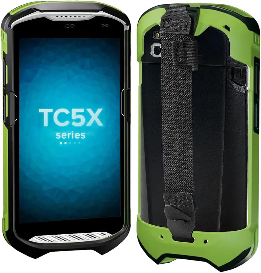 Case for Zebra TC51 TC52 TC52X TC56 TC57 TC57X TC510K TC520 TC520K – Rugged Protective Cover with Strap, Bumper, Boot-Style Holster, Handheld Barcode Scanner Accessory SG-TC51-EXO1-01 (Green)