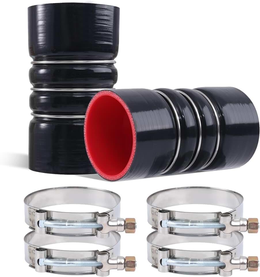 3" X 6" Silicone Charge Air Cooler Hump Hose with Clamp,2PCS Black