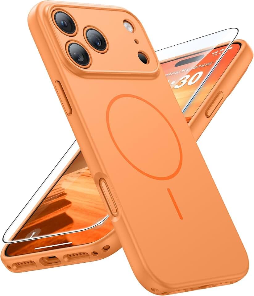 FNTCASE for iPhone 18 Pro Max Case/17 Pro Max Case: Orange Fit for MagSafe