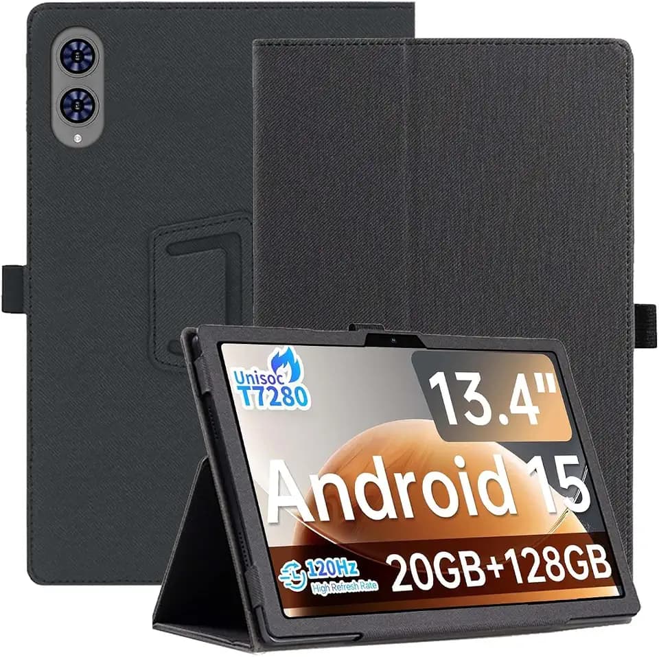 Case for TECLAST T65 Tablet 13.4inch,NOUKAJU Tablet Protection Cover,Folding Stand with Pencil Holder and Wrist Strap,Drop-Resistant,Protection Case for TECLAST T65(Black)