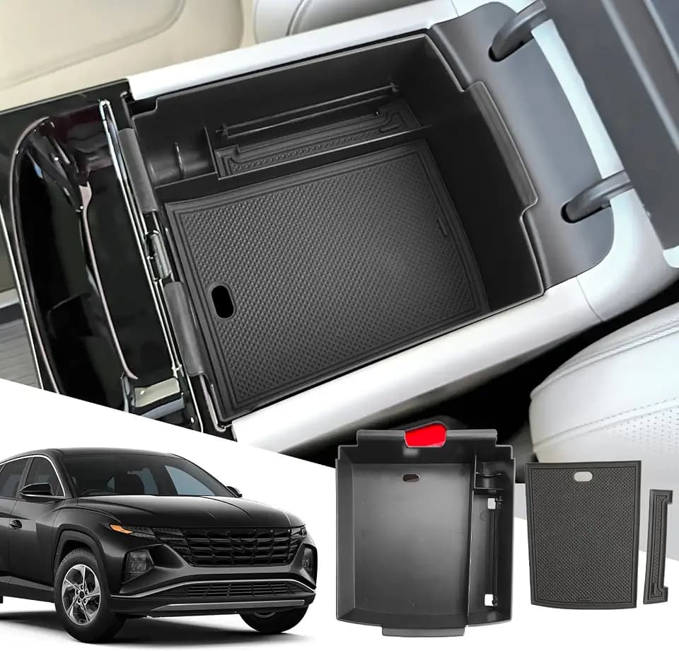 SXCY for 2025 2026 Hyundai Tucson Center Console Organizer(Limited, Black)