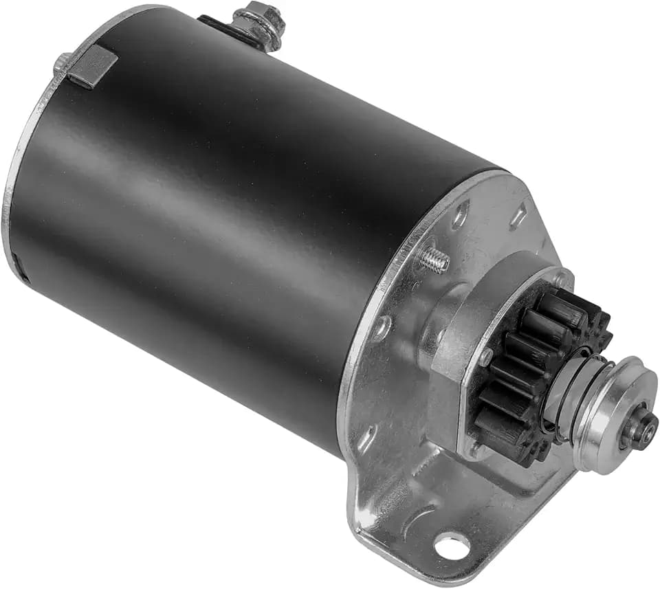 Caltric Starter Motor Compatible with John Deere D125 / D130 / D140 / D150 / D160 / D170 / GX85 / S2046 / S220 / SX85 / 16 Teeth Improved Steel Gear