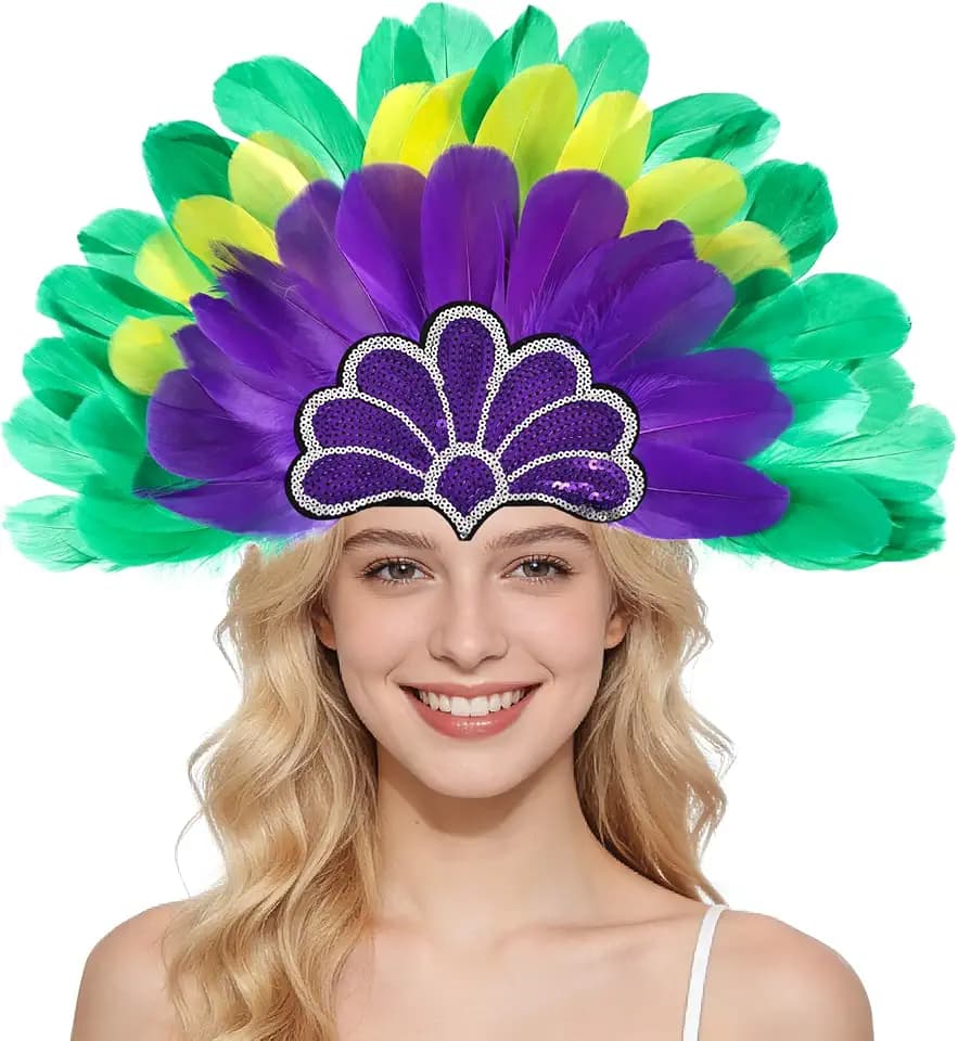 Women's Carnival Feather Headpiece Sequin Headdress