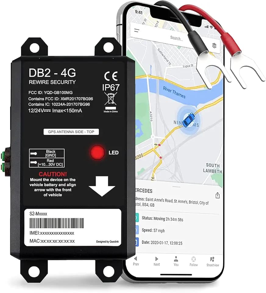Rewire Security DB2-4G GPS Tracker for Vehicles, Free Trial