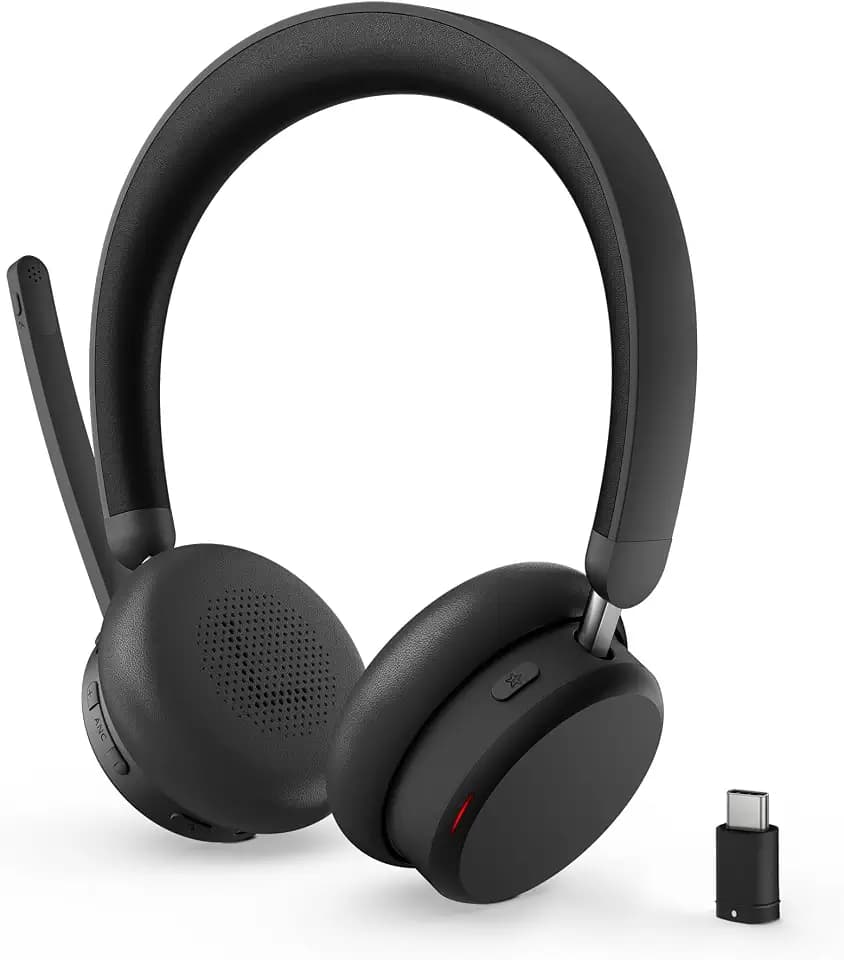 Lenovo 6550 - Headset - On-Ear - Bluetooth - kabellos - aktive Rauschunterdrückung - Schwarz - Zertifiziert für Microsoft Teams