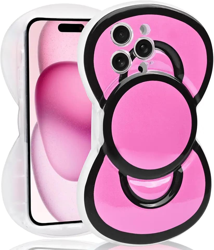 Pink 3D Bow Shaped Phone Case for iPhone 16 Pro Max