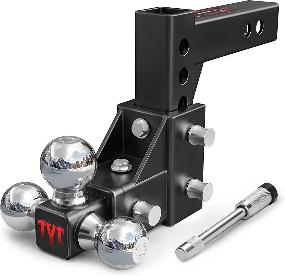 TYT Adjustable Tri-Ball Hitch Ball Mount for 2-Inch Receiver