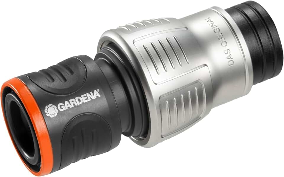 Gardena Premium Wasserstop 19 mm (3/4 Zoll): Aquastop, schneller Gerätewechsel, Knickschutz, hohe Schlauchhaltekraft, frostsicher, verpackt (18254-20)