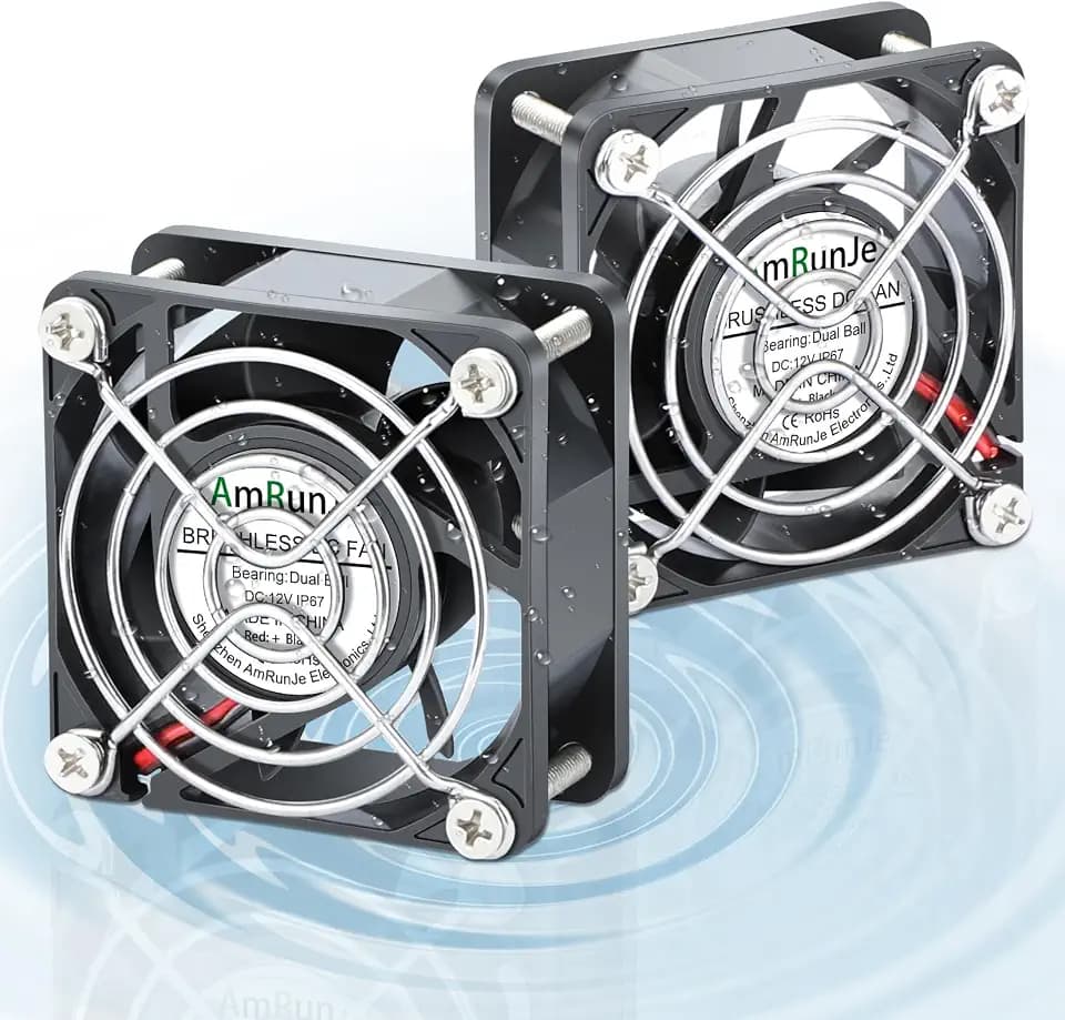 IP67 60mm 12v Waterproof Fan, 2pin Small Computer Cooling Fans 2pcs