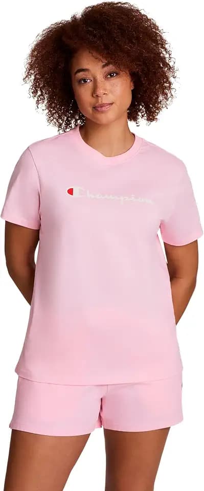 Champion Women's Classic Short Sleeve Graphic T-Shirt, Classic Script Logo