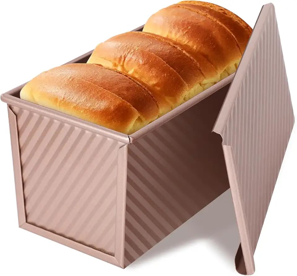 VINATO Brotbackform mit Deckel, 21x11x11cm, Kastenform für Toastbrot