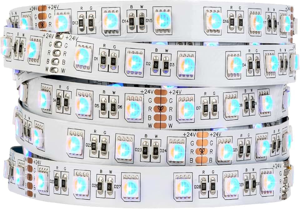 SEZO RGBW RGB+Warm White (2700K-3000K) 4 Colors in 1 RGBWW LED Strip Lights